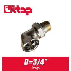 Американка латунная никелированная угловая Itap D3/4"
